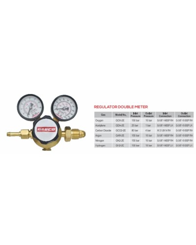 GASCO Regulator Single Stage - Double Meter