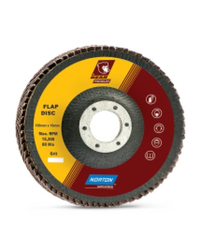 Norton Bear 100 x 16 mm / 120 Grit Premium Flap Disc